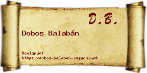Dobos Balabán névjegykártya